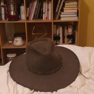 Stetson Dark Brown Hat with Decorative Band